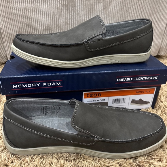 Izod Mens Seapoint Sneaker Loafer Slip On Shoe Size 10.5 Gray New - Picture 2 of 12